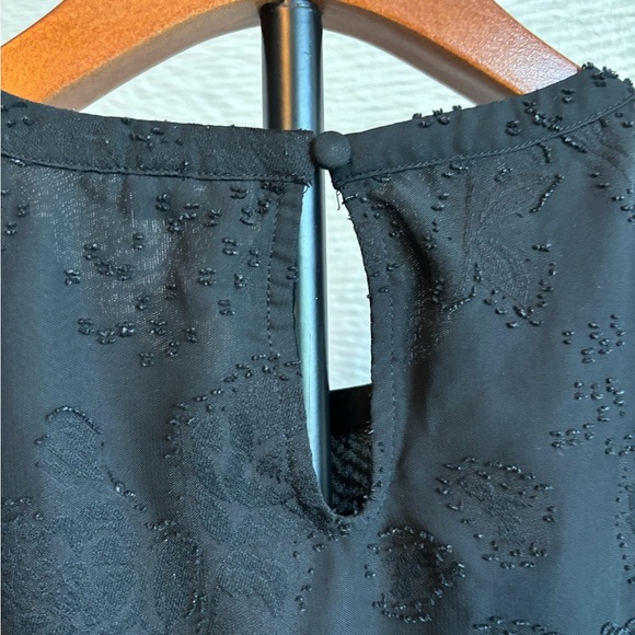 Elle Black Beaded Women's Ruffle Sleeve Blouse - Picture 8 of 10